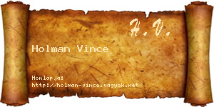 Holman Vince névjegykártya